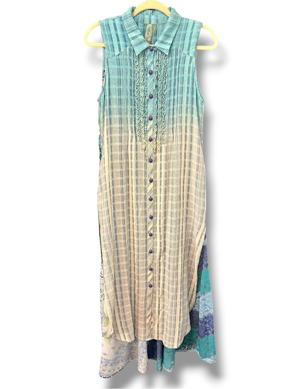 NWOT ARATTA Enchanted Garden Maxi Collar Button Down Sleeveless Dress. Size M
